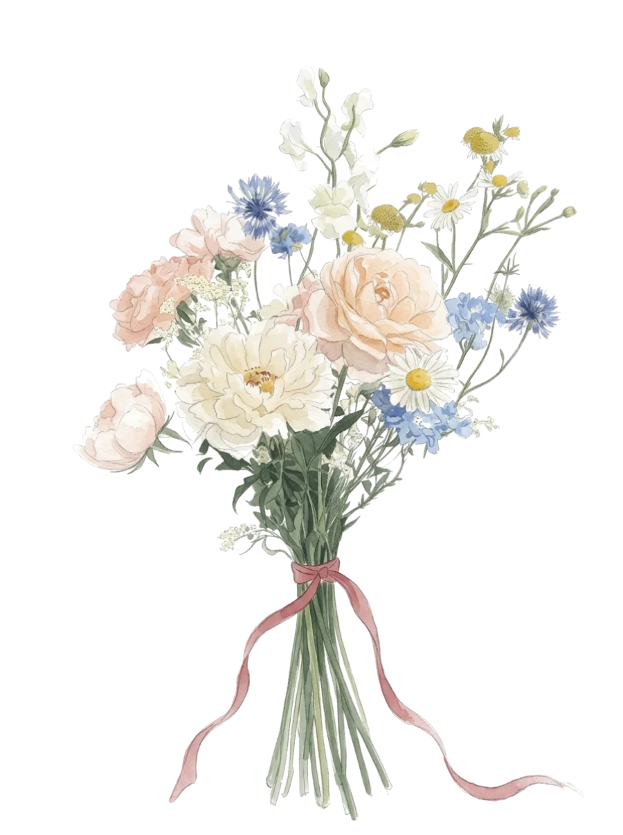 Bouquet di fiori ad acquerello